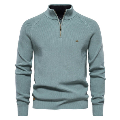 Maglione in Cotone con Zip da Uomo