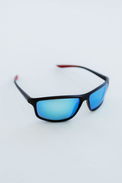 Occhiali da Sole Sportivi Maschili Polarizzati Neri e Blu